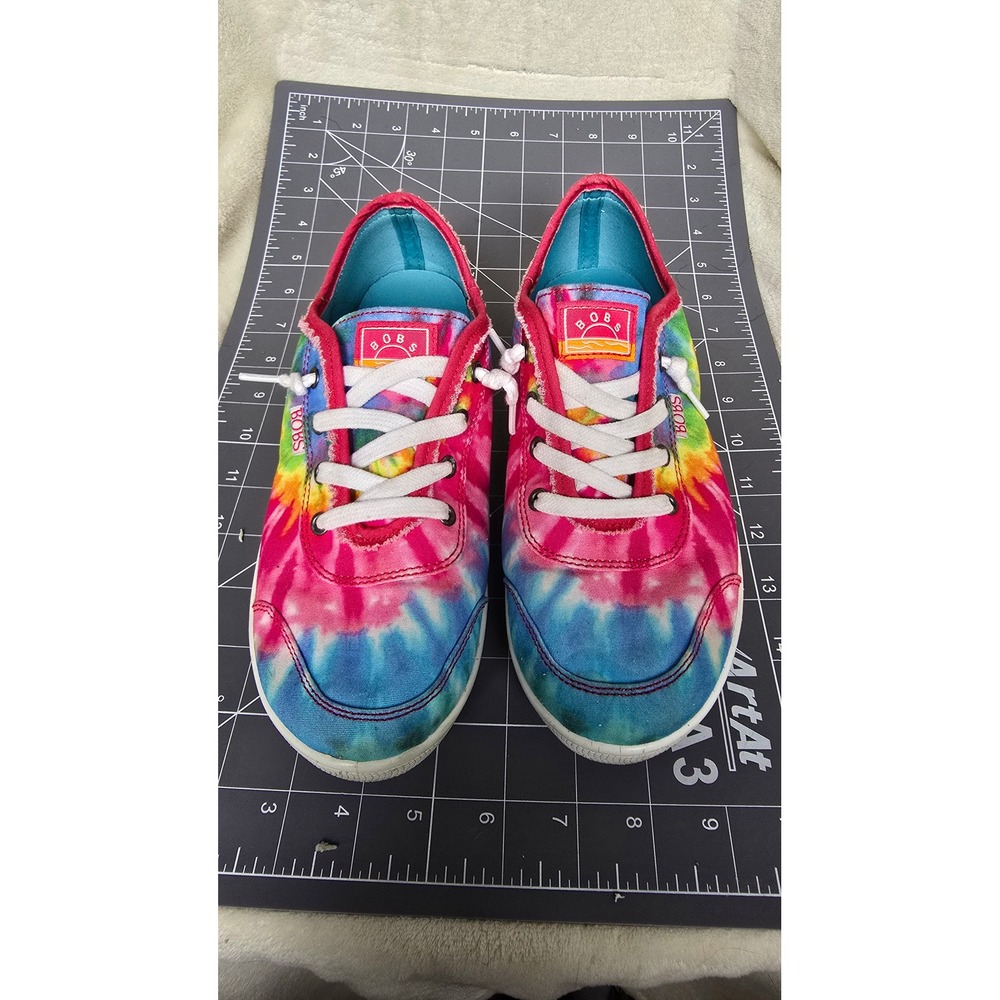 Skechers BOBS B Cute Tie Dye Multi Color Slip On Sneakers 113146 Womens 8
